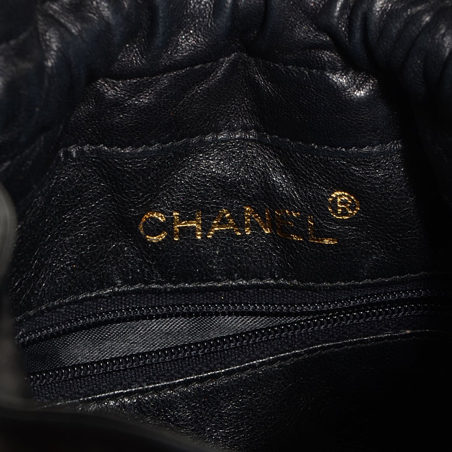 Lambskin Drawstring Pouch Bag Black