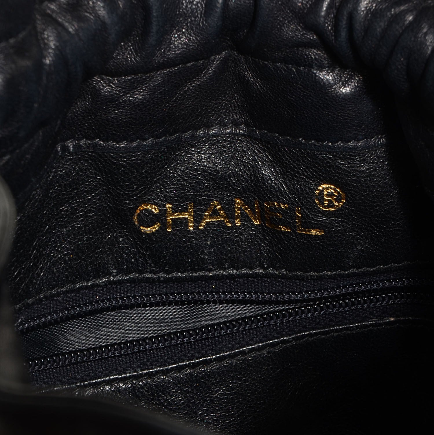Chanel Lambskin Drawstring Pouch Bag Black 6 of 8