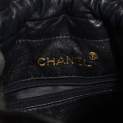 Chanel Lambskin Drawstring Pouch Bag Black 6 of 8
