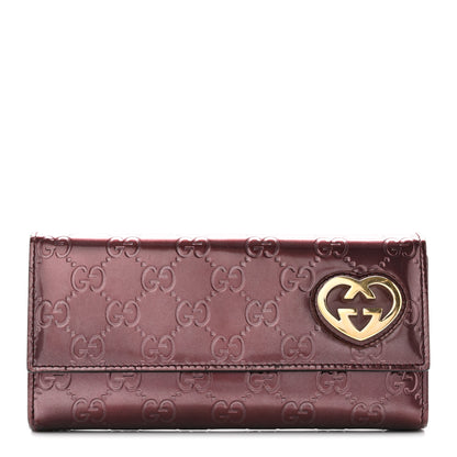 Gucci Shine Guccissima Lovely Heart Continental Wallet Scarlatto 1 of 17