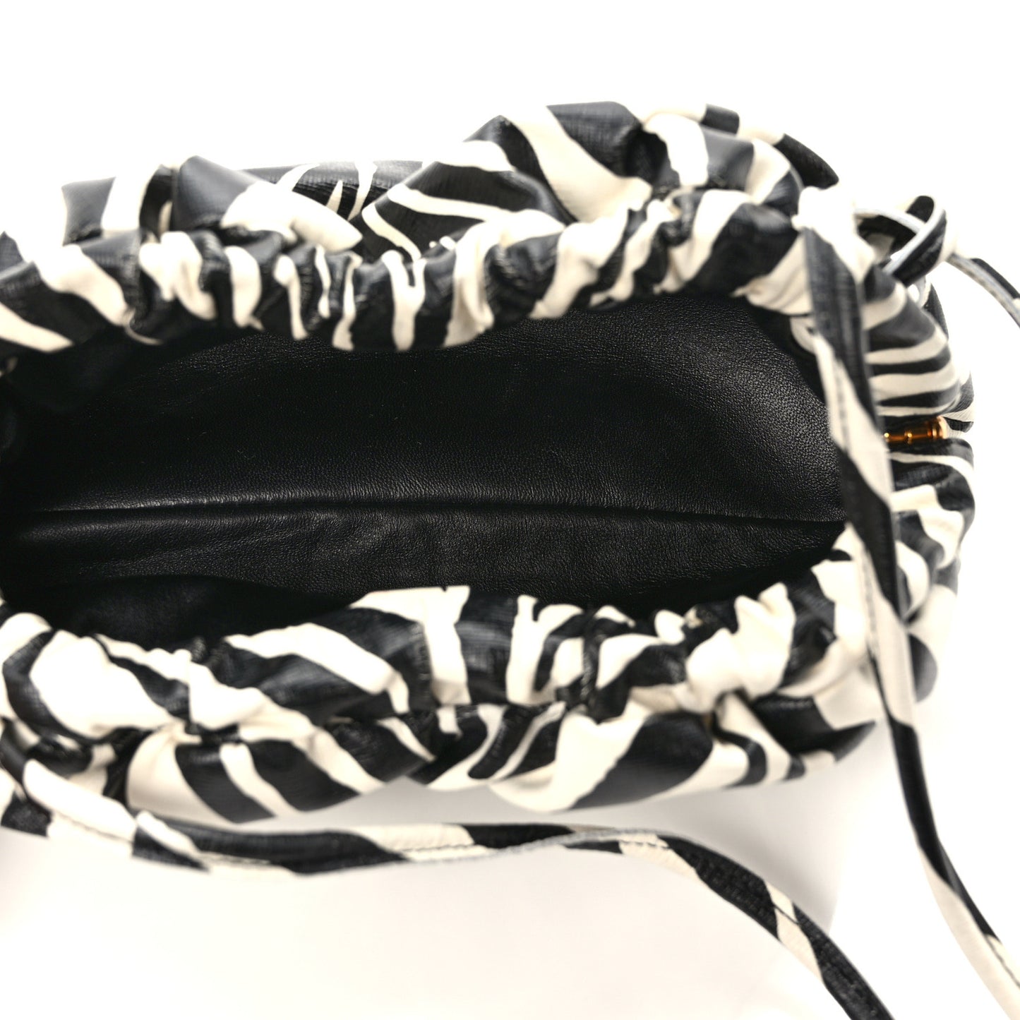 Zebra Print Mini Cloud Clutch Black White