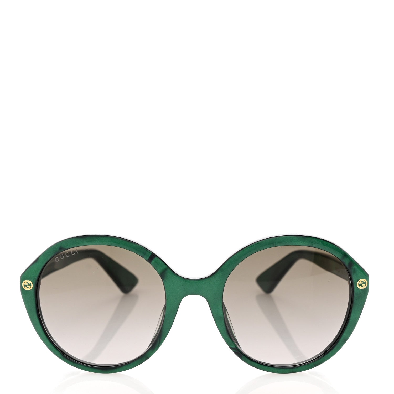 Gucci Acetate Round Sunglasses GG0023S Green 2 of 8