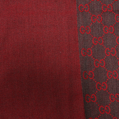 Gucci Wool GG Monogram HalfGG Fringe Scarf Anthracite Red 5 of 5