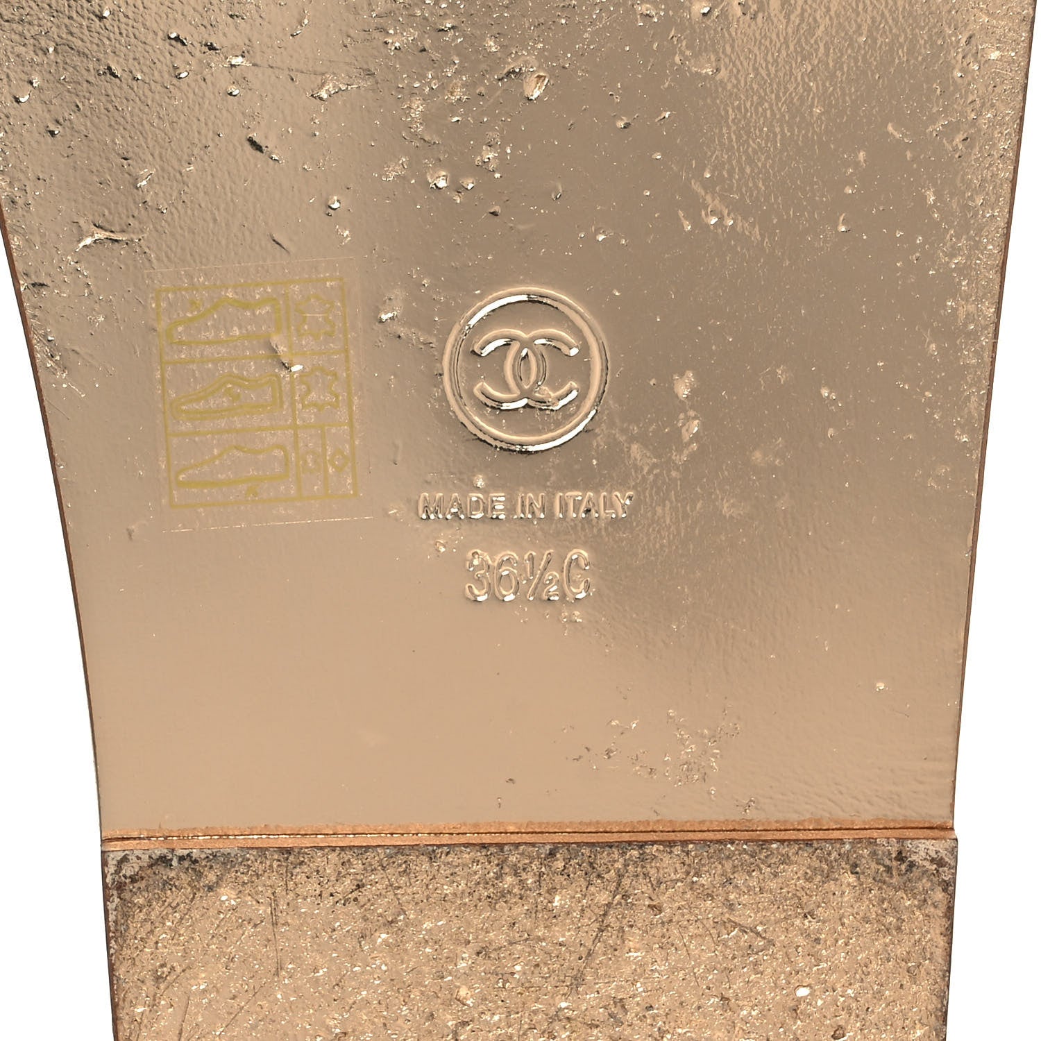 Chanel Metallic Laminated Calfskin Velcro Dad Sandals 36.5 Golden 6 of 9
