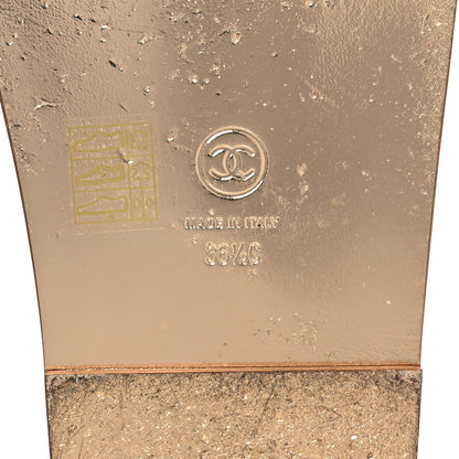 Chanel Metallic Laminated Calfskin Velcro Dad Sandals 36.5 Golden 6 of 9