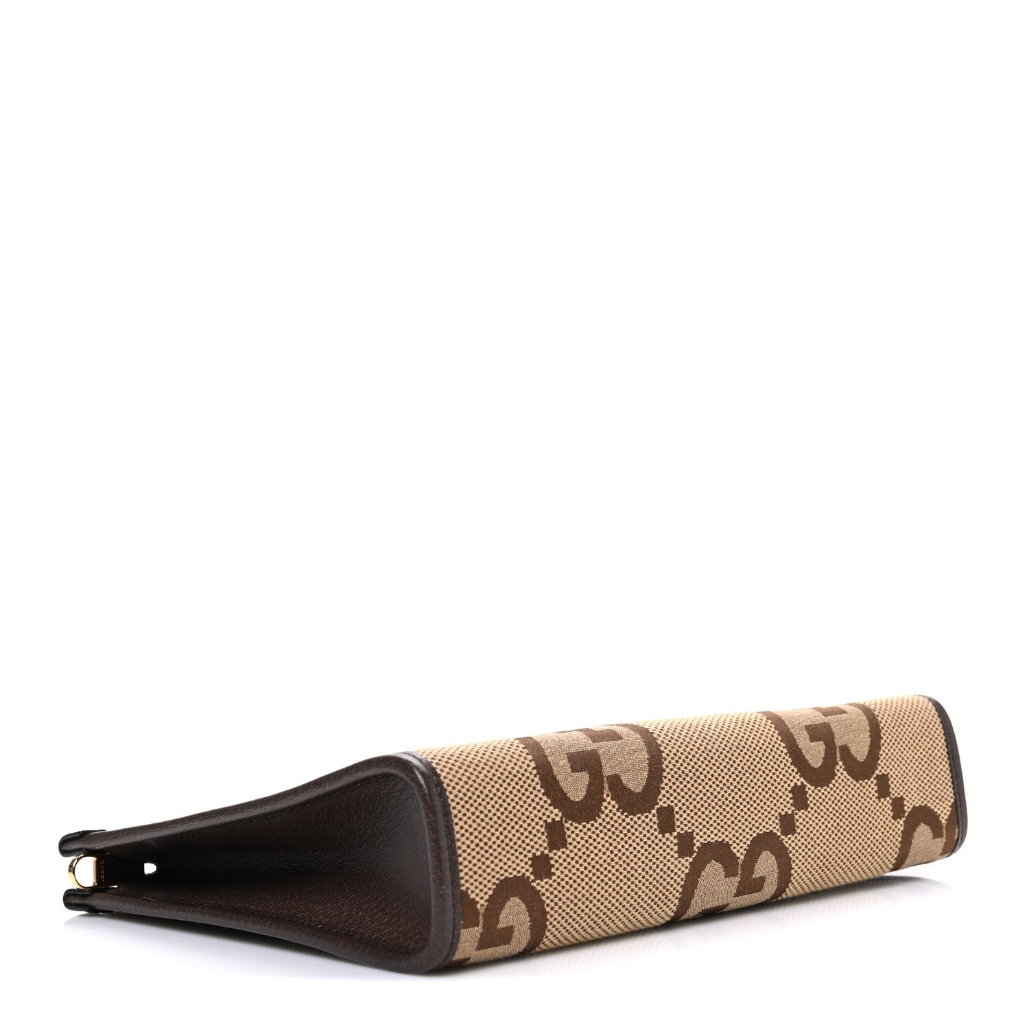 Gucci Monogram Jumbo GG Textured Dollar Calfskin Pouch Camel Ebony New Acero Camel Ebony New Acero 4 of 7