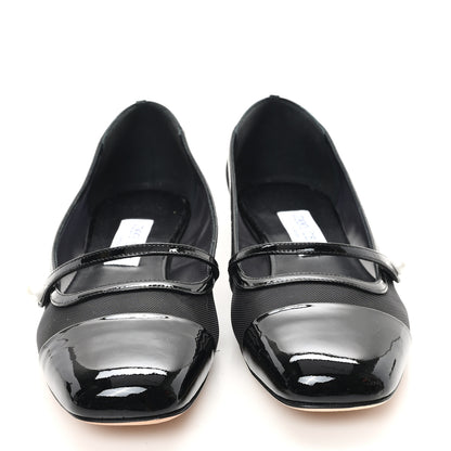 Jimmy Choo Patent Mesh Elisa Flats 39 Black 3 of 9