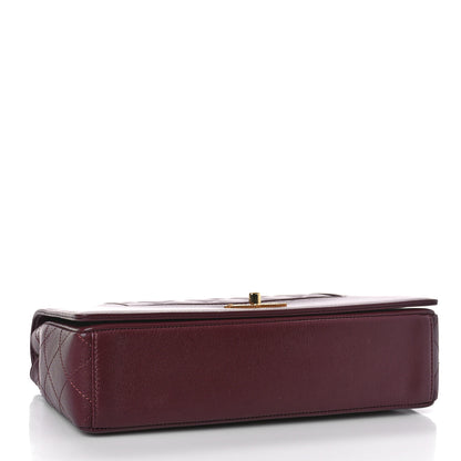 Chanel Sheepskin Quilted Vintage Mademoiselle Flap Dark Red 4 of 10