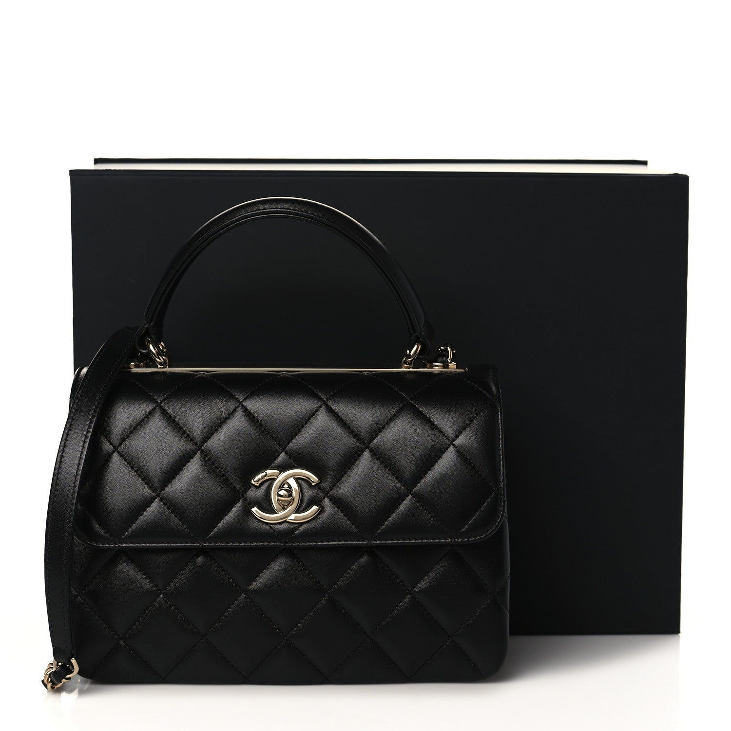 Chanel Lambskin Quilted Small Trendy CC Dual Handle Flap Bag Black 10 of 10