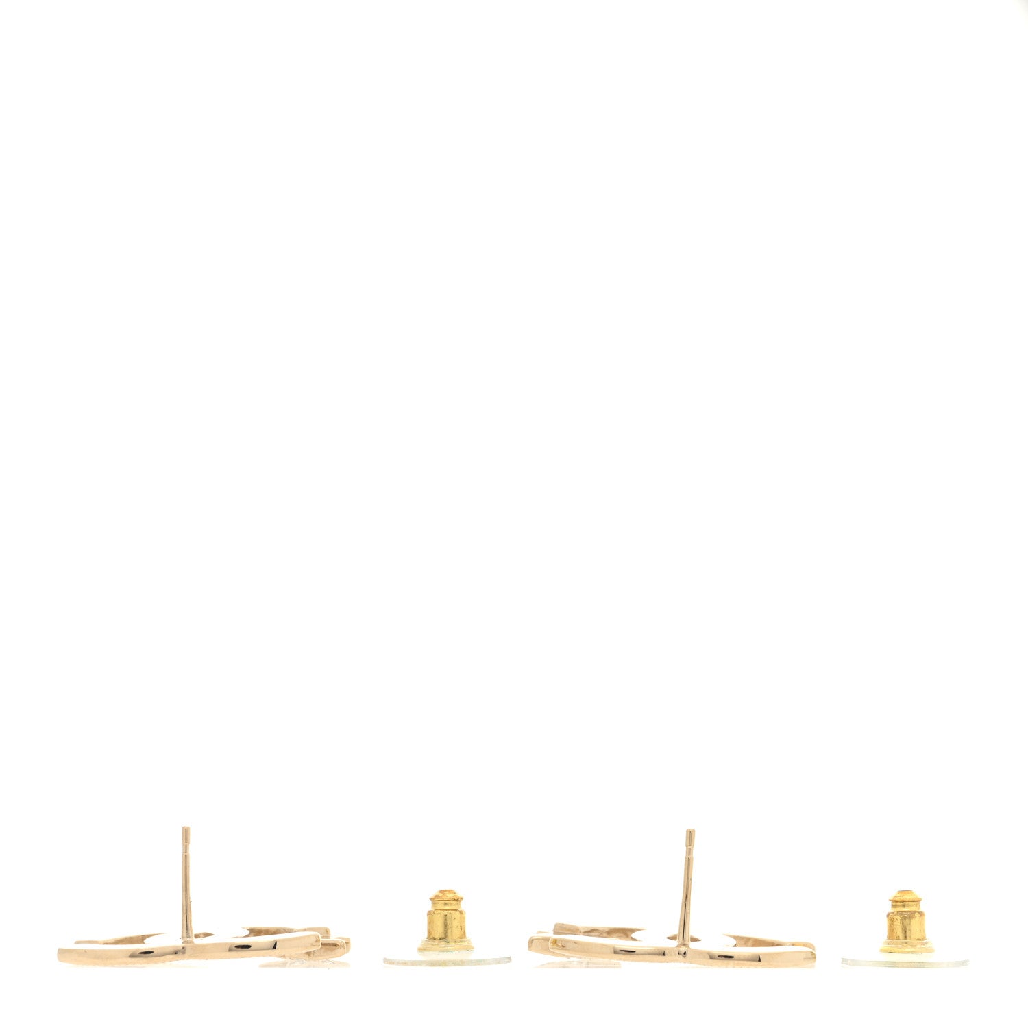 Chanel Crystal CC Star Earrings Gold 3 of 5