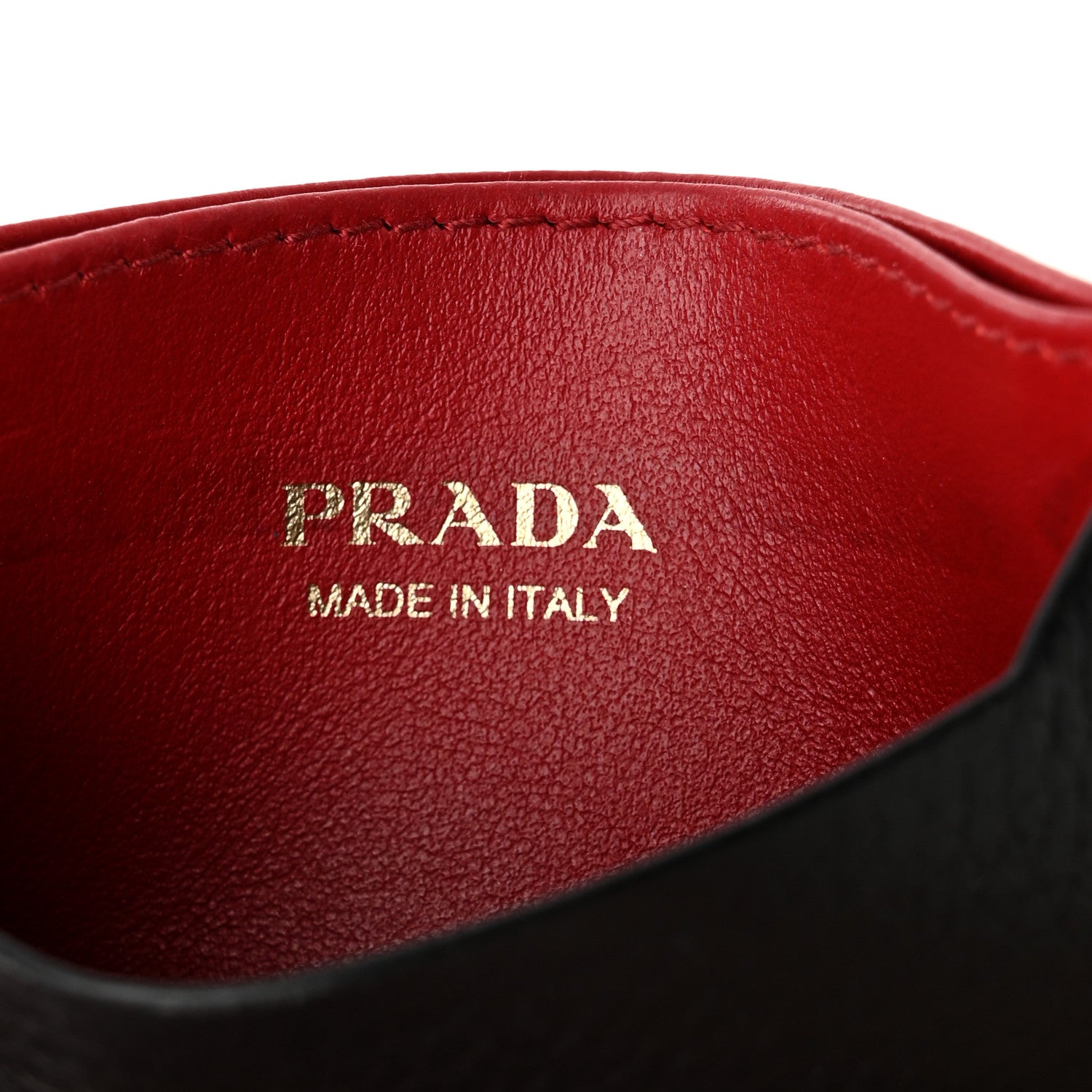 Prada Daino Colour Card Holder Black Rosso 6 of 7
