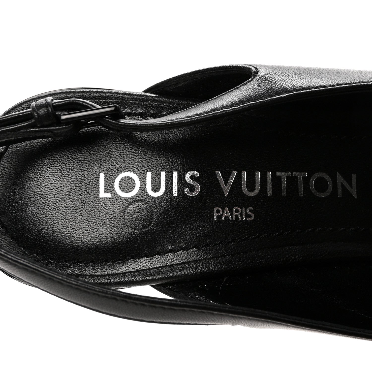 Louis Vuitton Lambskin 6AM Slingback Pumps 37.5 Black 8 of 9