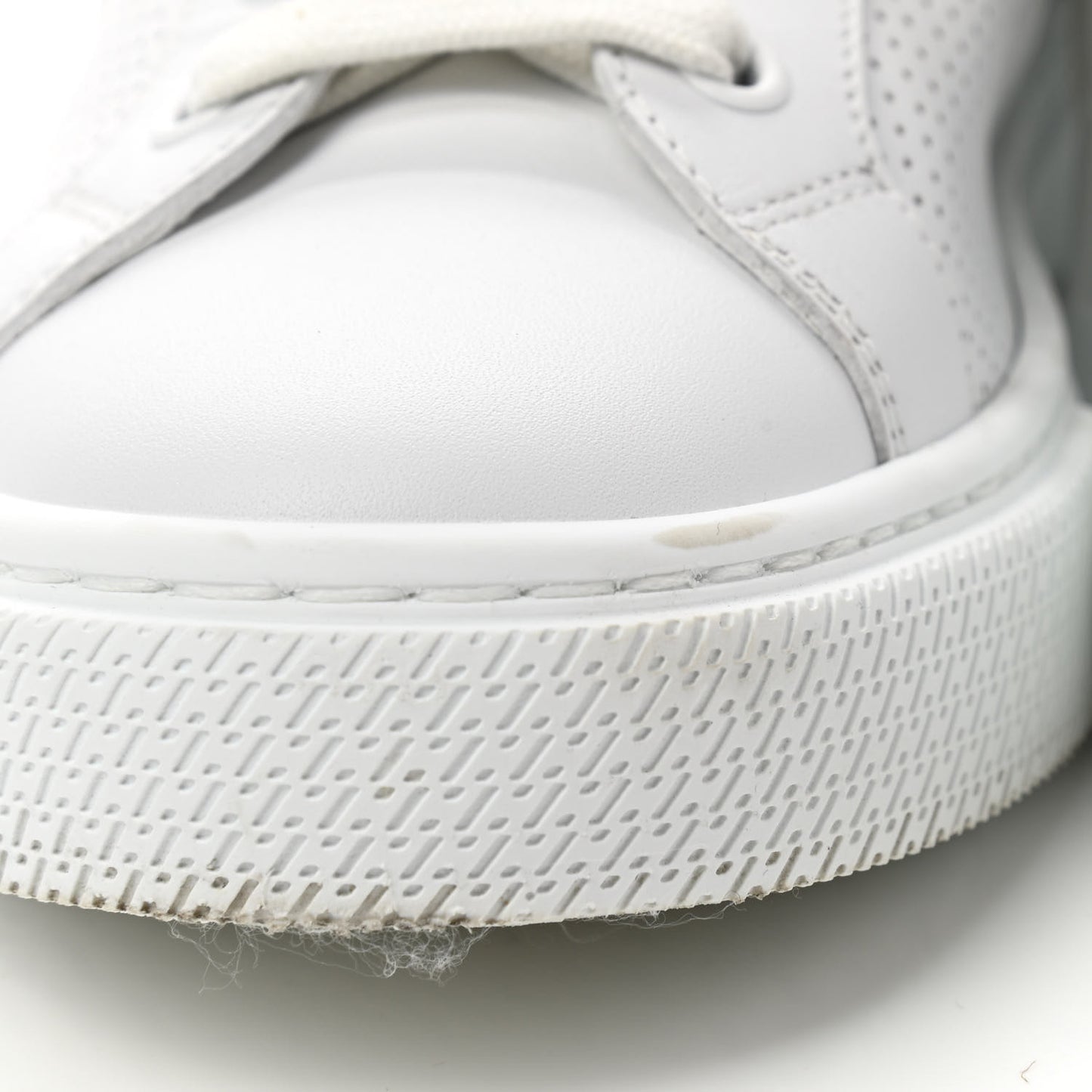 Calfskin Perforated Day Sneakers 36 White