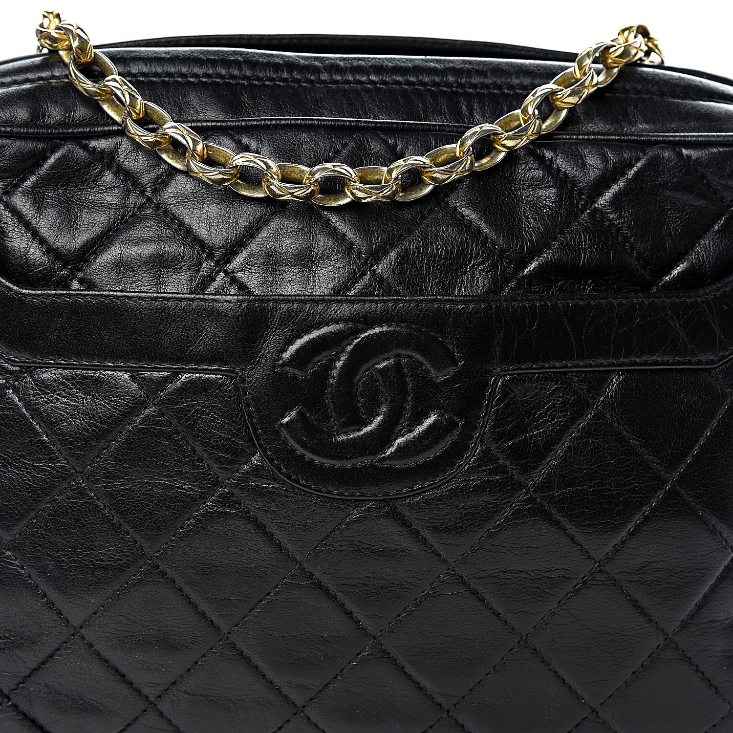Chanel Lambskin Quilted CC Tassel Camera Case Black 8 of 10