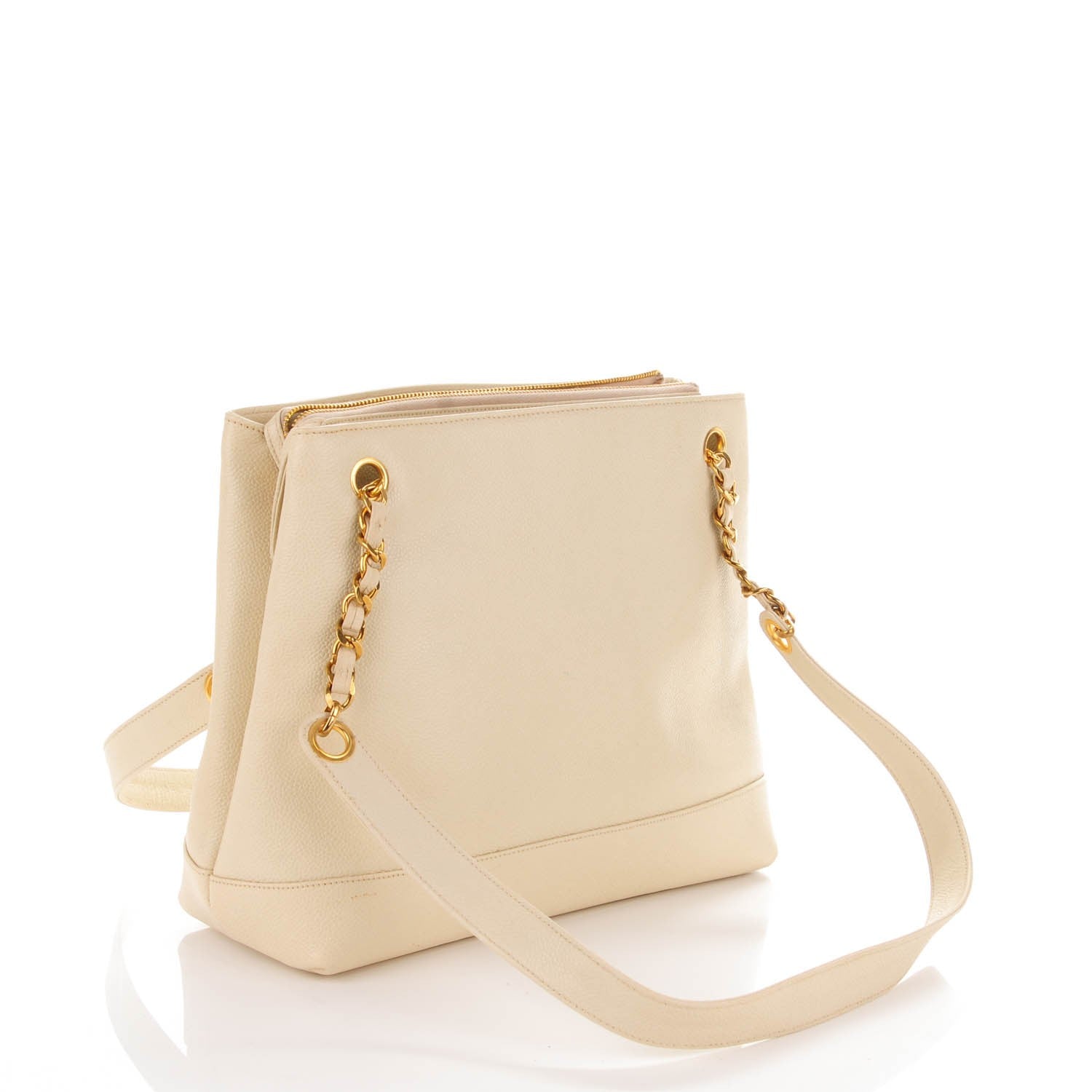 Chanel Caviar CC Shoulder Bag Beige 3 of 8