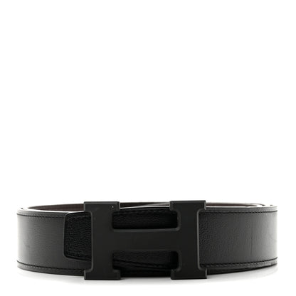 Hermes Box Togo 32mm Matte H Belt 100 40 Black Chocolate 1 of 8