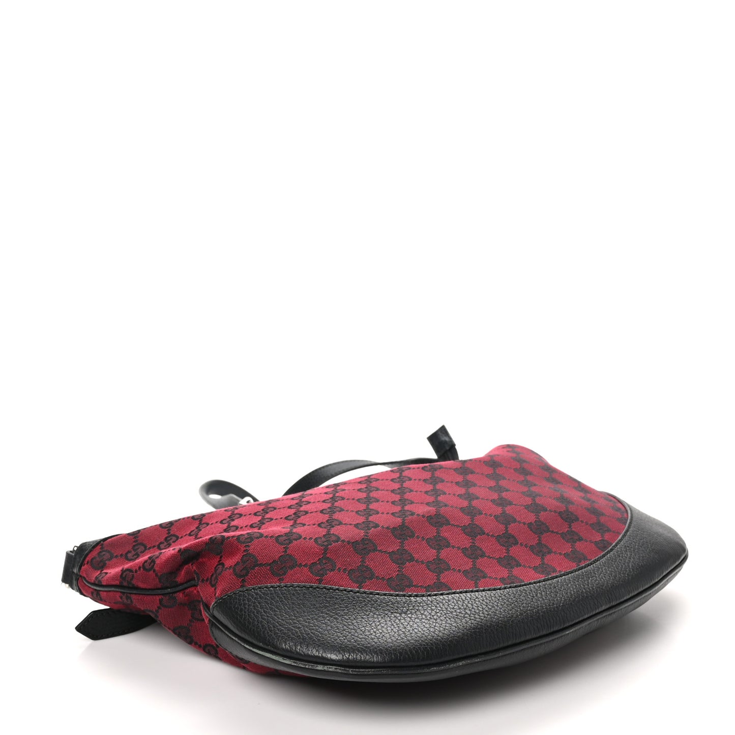 Denim Monogram Large Half Moon Hobo Red