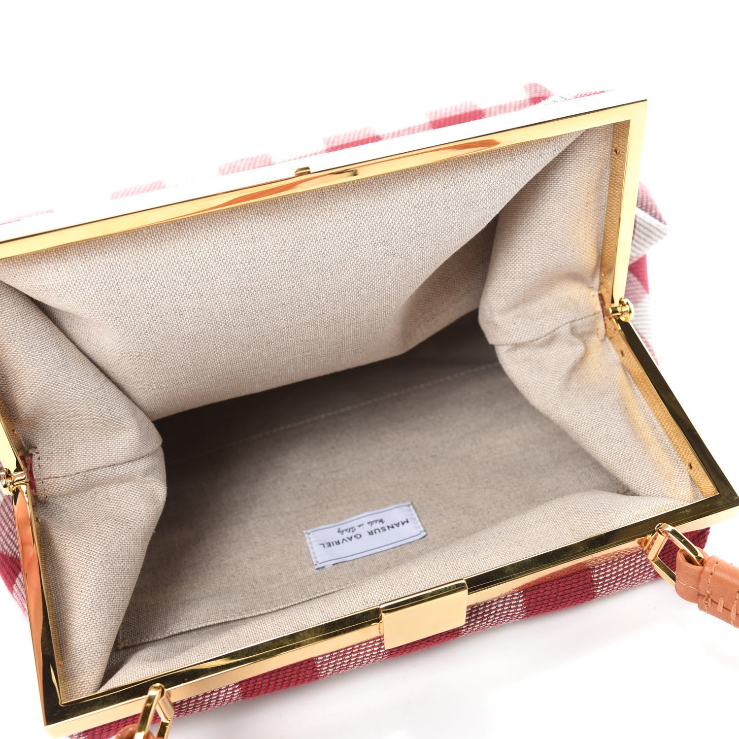 Mansur Gavriel Checker Canvas Elegant Bag Flamma 5 of 9