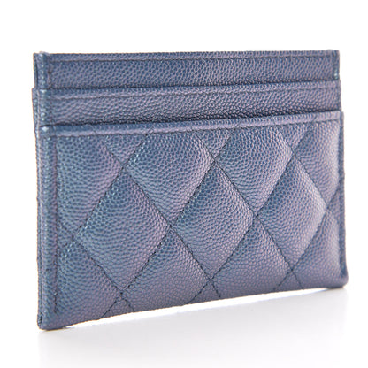 Chanel Iridescent Caviar Quilted Card Holder Dark Blue 3 of 9