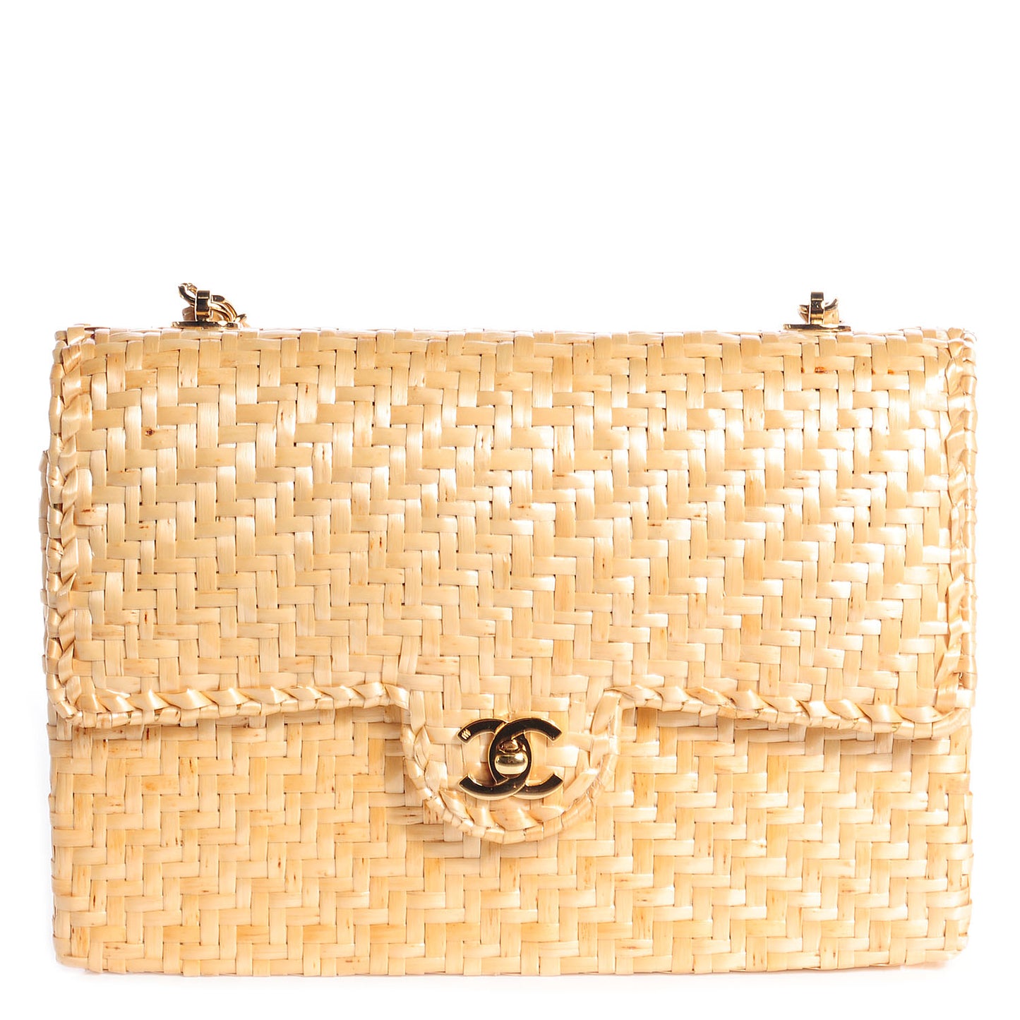 Woven Straw Medium Single Flap