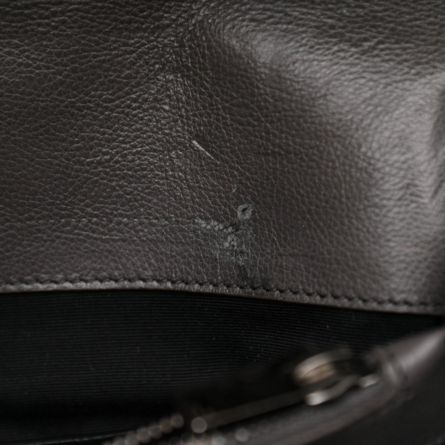 Saint Laurent Sheepskin Matelasse Chevron Monogram Large College Satchel Dark Anthracite 11 of 15