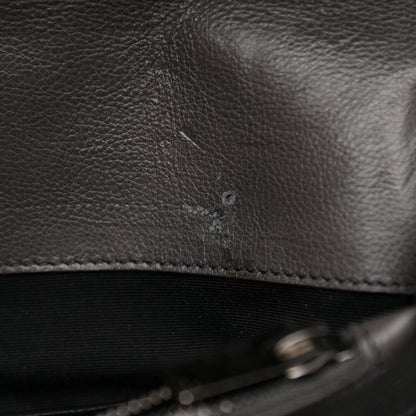 Saint Laurent Sheepskin Matelasse Chevron Monogram Large College Satchel Dark Anthracite 11 of 15