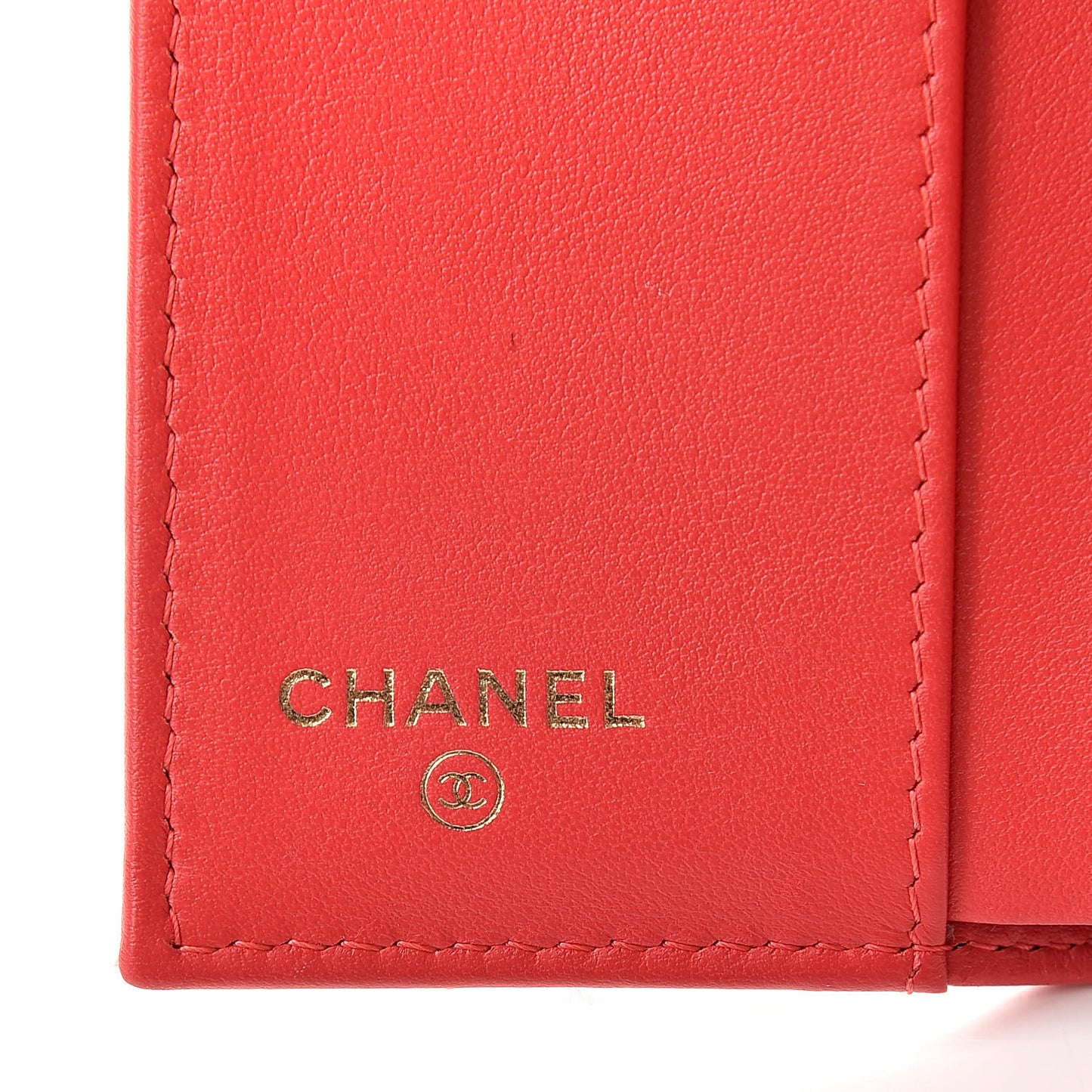 Caviar Quilted Compact Flap Wallet Red