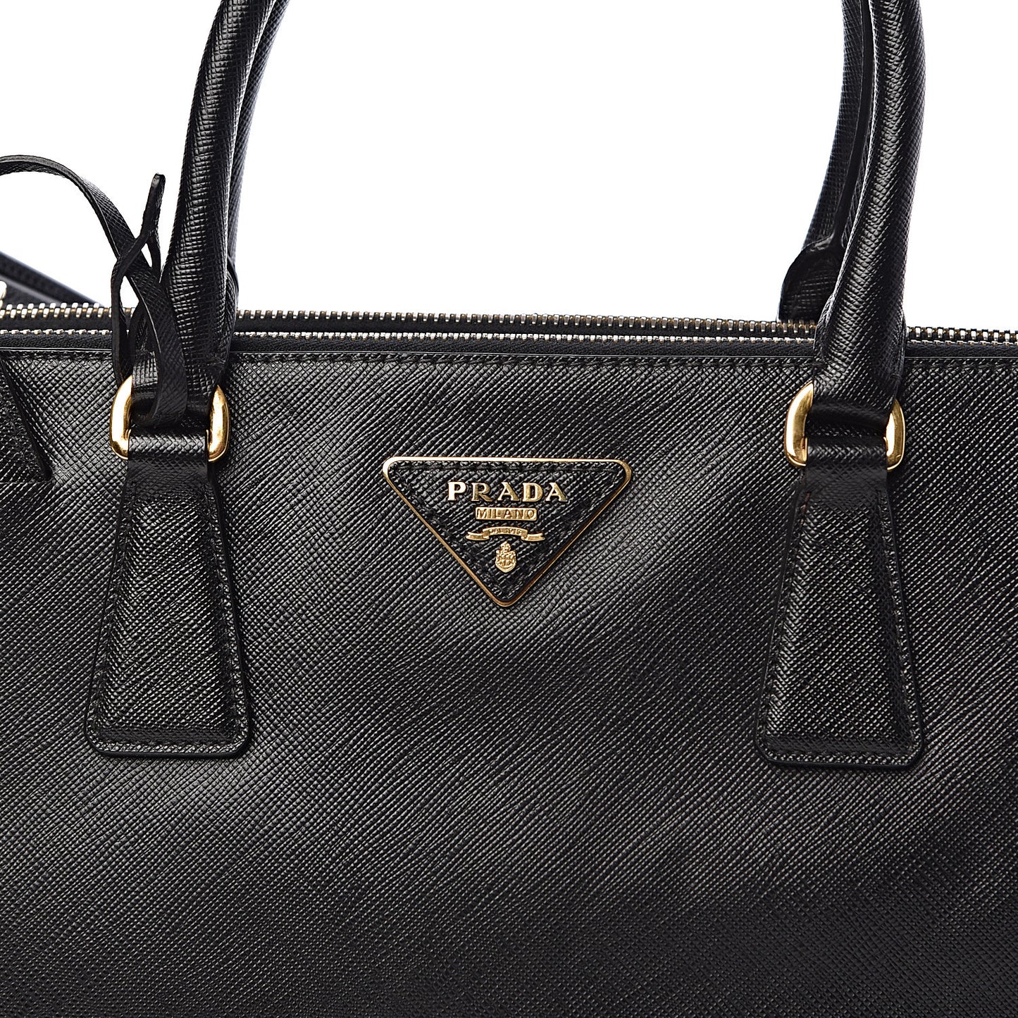 Saffiano Small Galleria Double Zip Tote Black