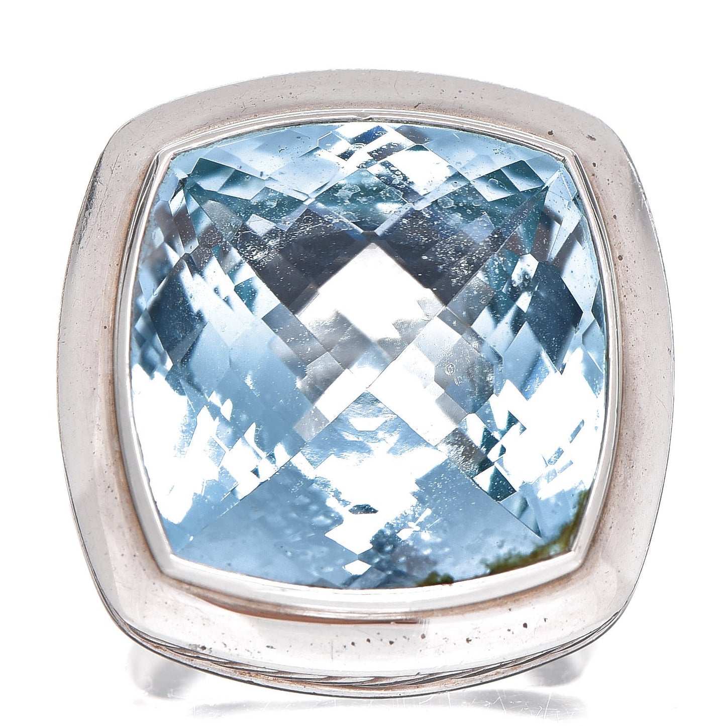 Sterling Silver Blue Topaz 16mm Albion Statement Ring 52 6