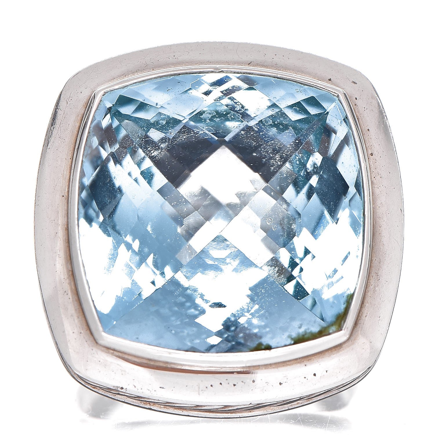 David Yurman Sterling Silver Blue Topaz 16mm Albion Statement Ring 52 6 1 of 7