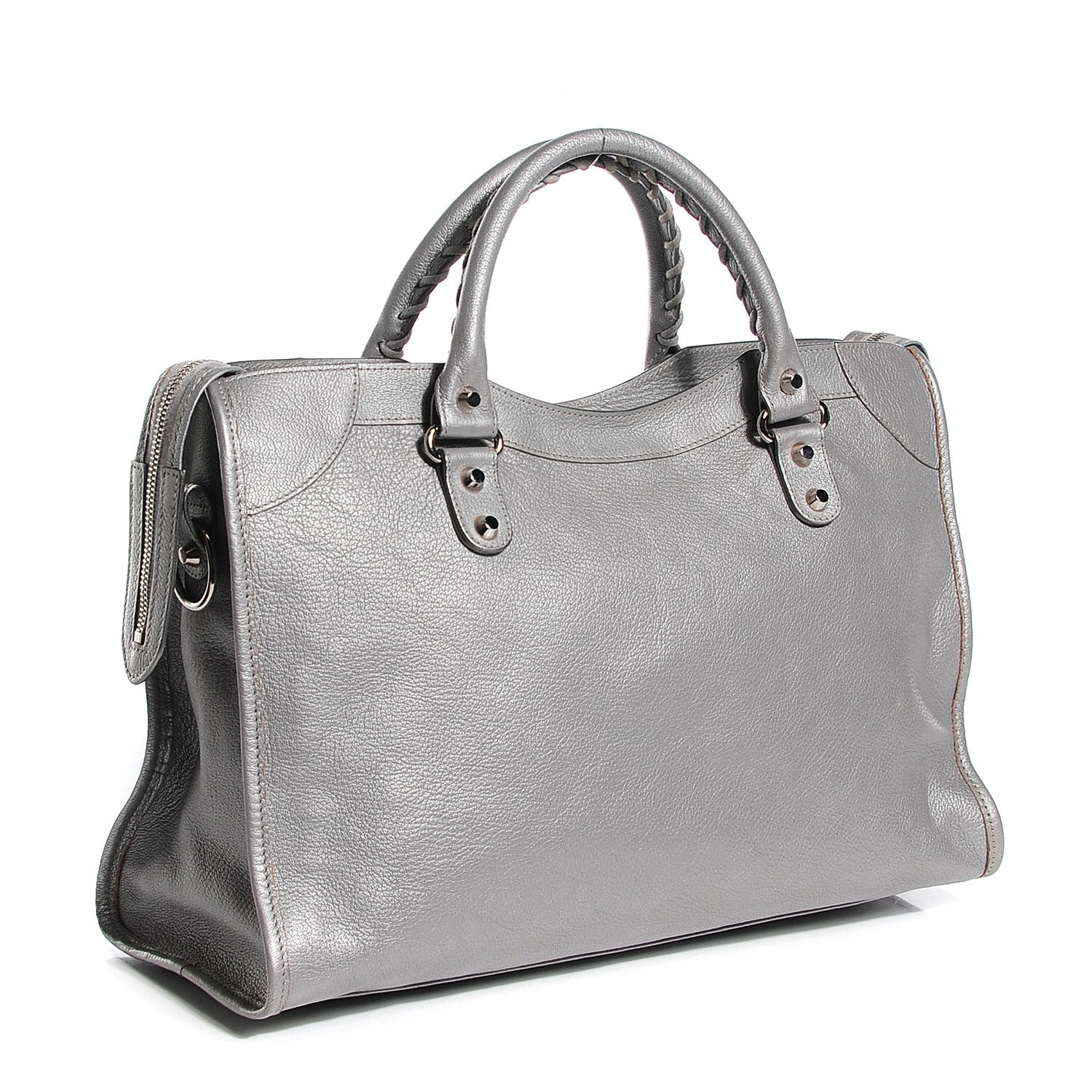 Balenciaga Pearlescent Goatskin Classic Palladium Hardware City Gris Gris Light 3 of 14