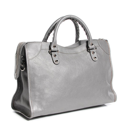 Balenciaga Pearlescent Goatskin Classic Palladium Hardware City Gris Gris Light 3 of 14