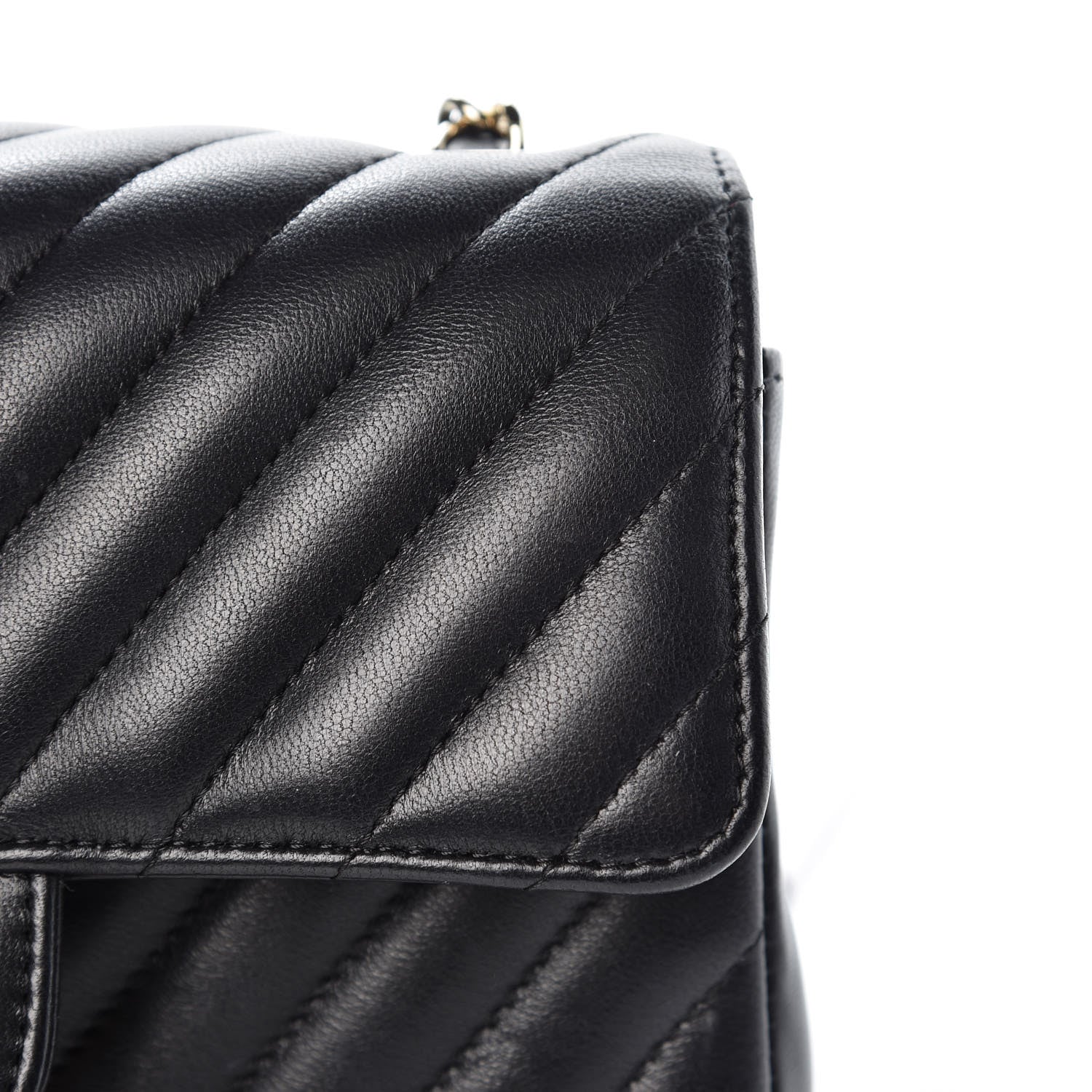 Chanel Lambskin Chevron Quilted Mini Rectangular Flap Black 13 of 13