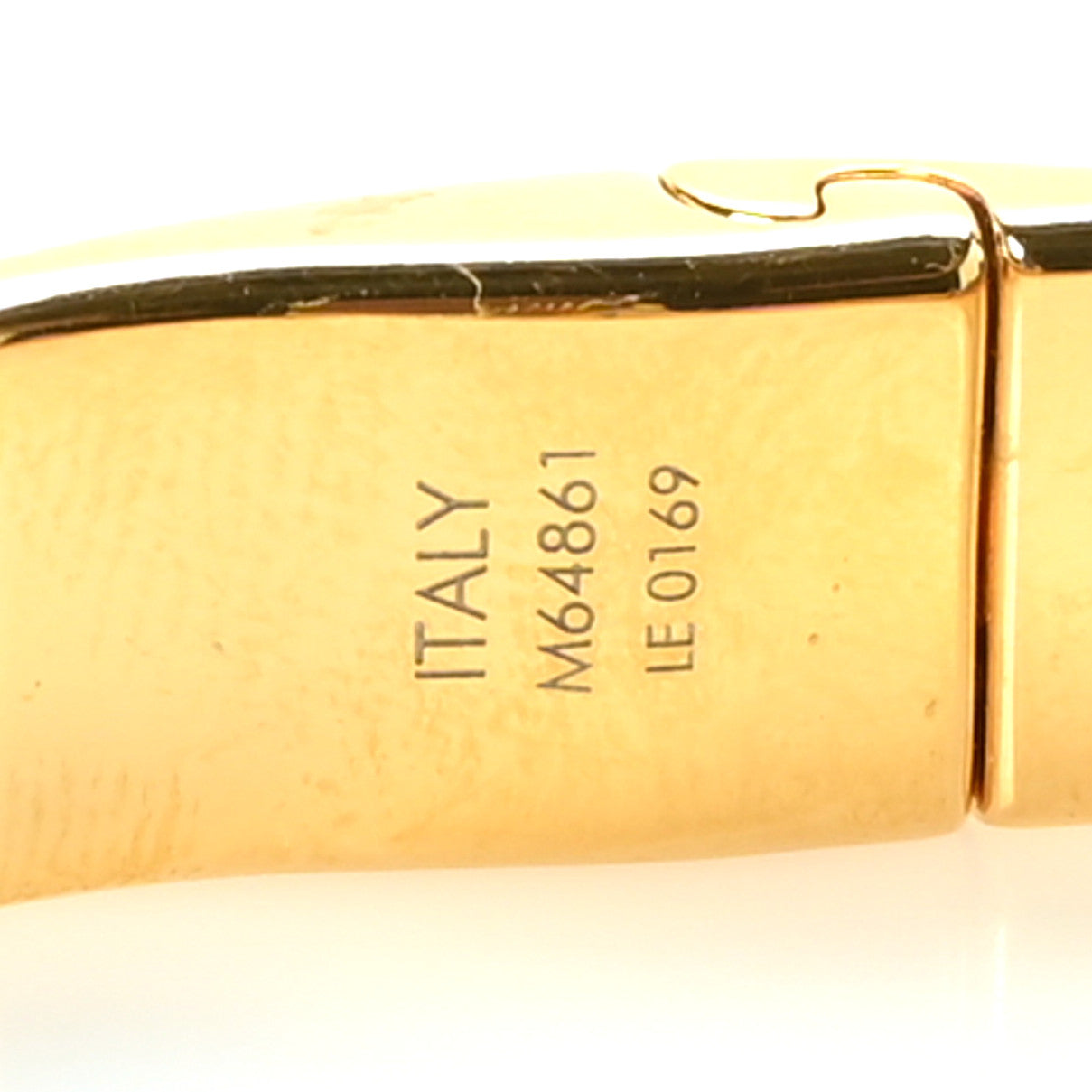Brass Crystal Monogram Nanogram Strass Cuff M Gold