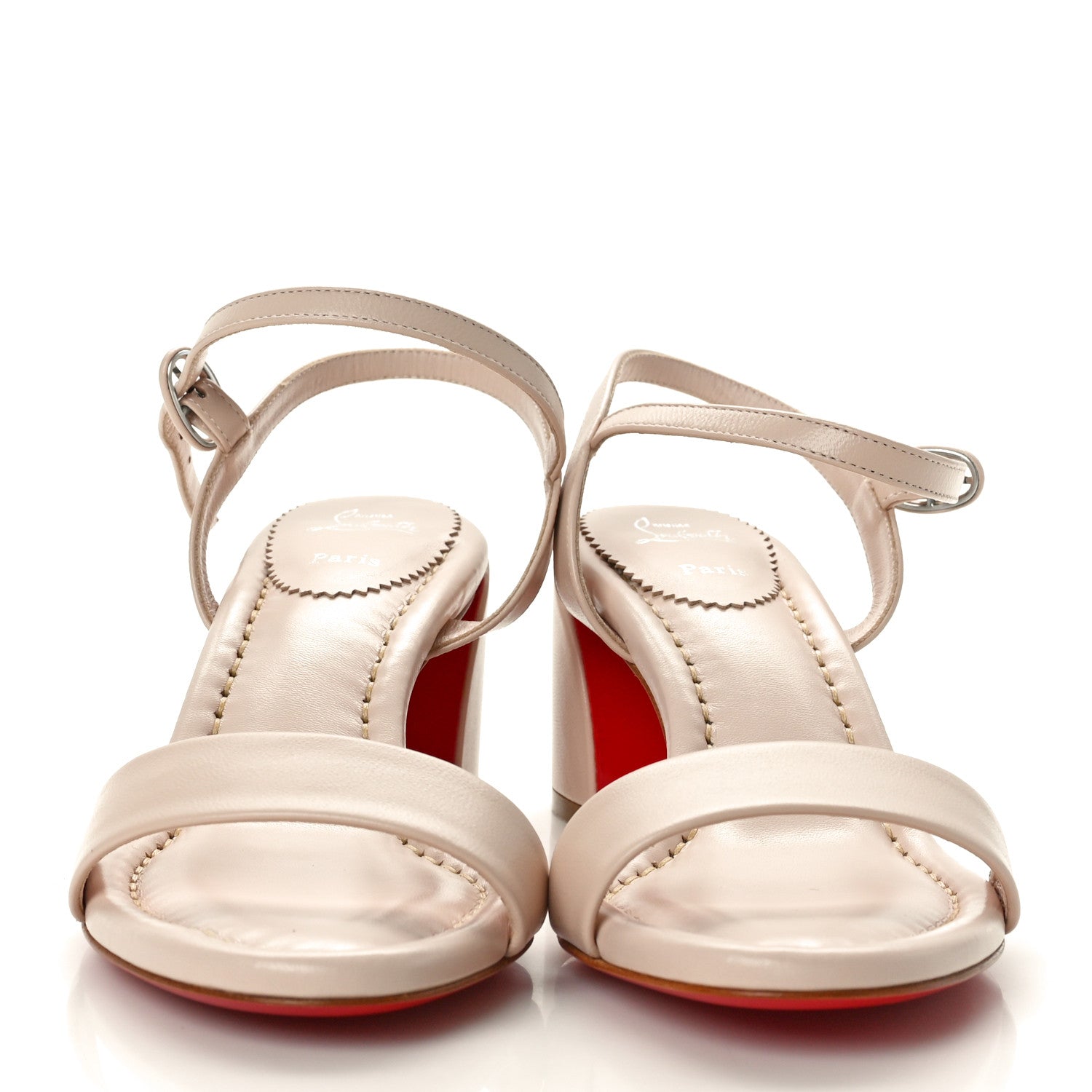 Christian Louboutin Nappa Miss Jane 55 Sandal Pumps 38 Leche 2 of 8