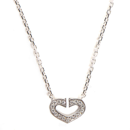Cartier 18K White Gold Diamond Small Hearts and Symbols Necklace 1 of 7