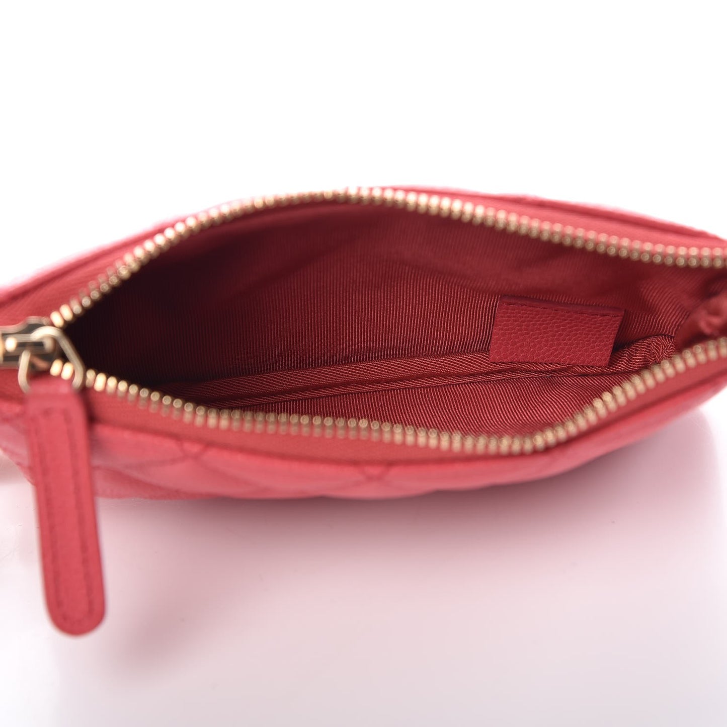 Caviar Quilted Small Cosmetic Case Pink