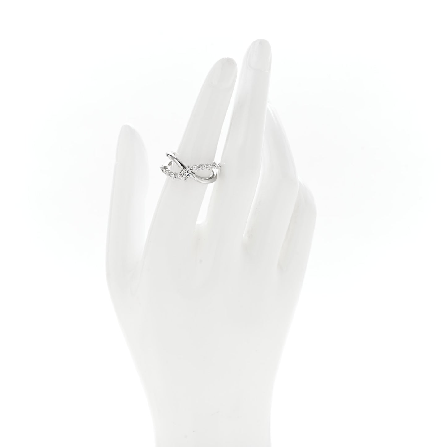 Platinum Diamond .69 Crossover Ring 53 6.5