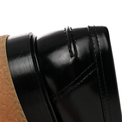 Hermes Glossed Calfskin Womens Dublin Loafers 36 Black 11 of 20