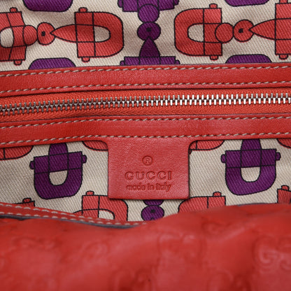 Gucci Guccissima Medium Indy Top Handle Hobo Red 16 of 22