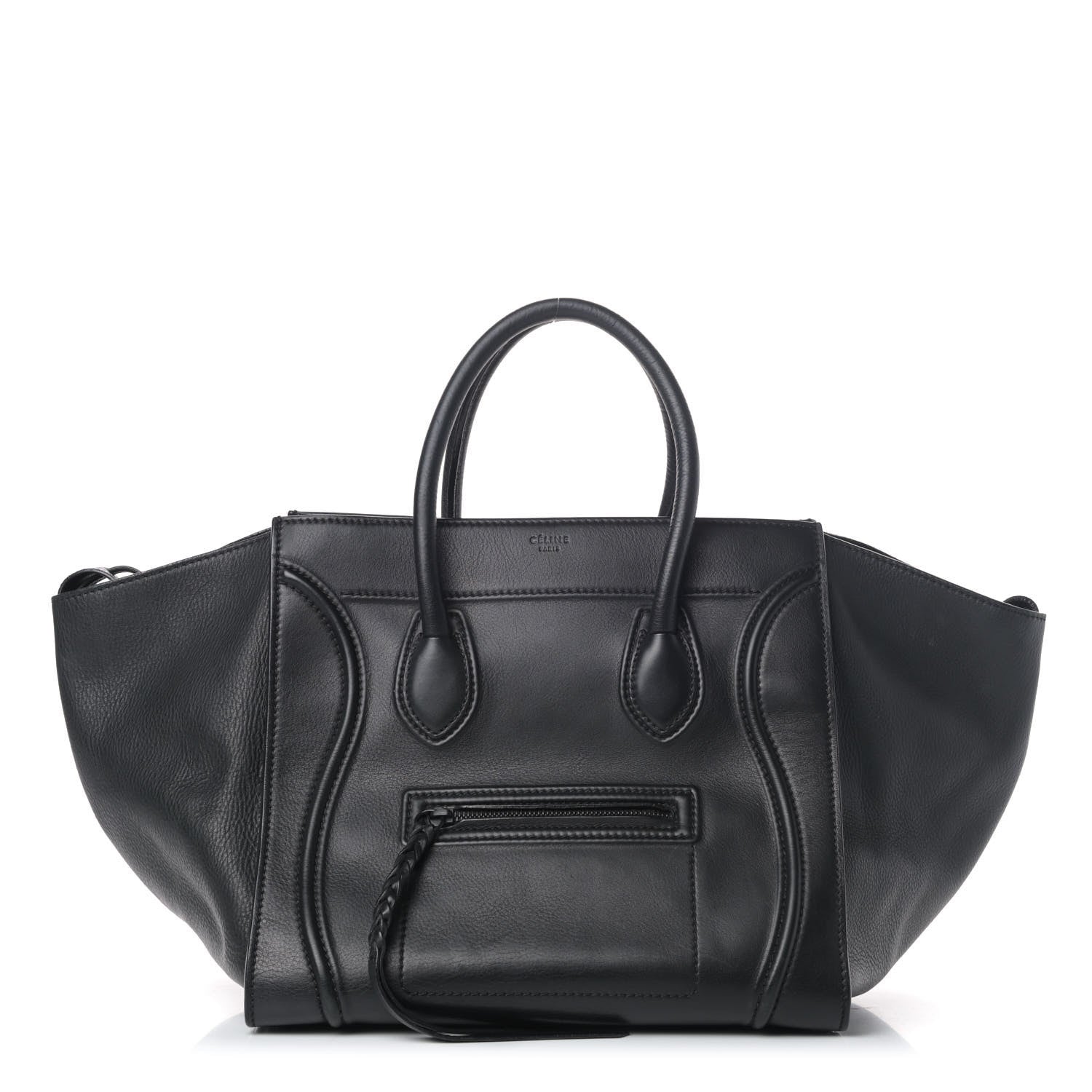 Celine Supple Calfskin Medium Phantom Luggage Black 1 of 7