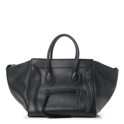 Celine Supple Calfskin Medium Phantom Luggage Black 1 of 7