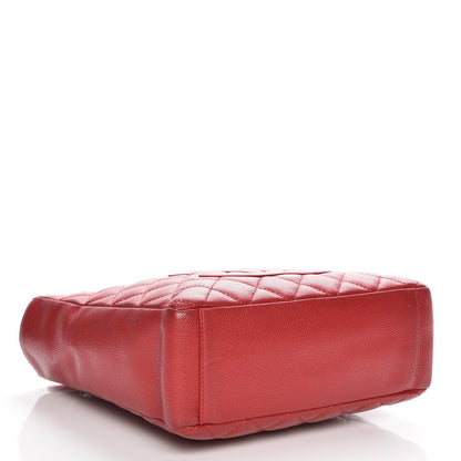 Chanel Caviar Quilted Petit Shopping Tote PST Red 4 of 11