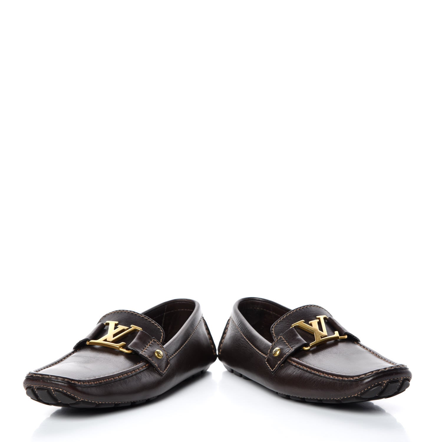 Louis Vuitton Calfskin Monte Carlo Moccasin Loafers 7 Cacao Brown 6 of 12
