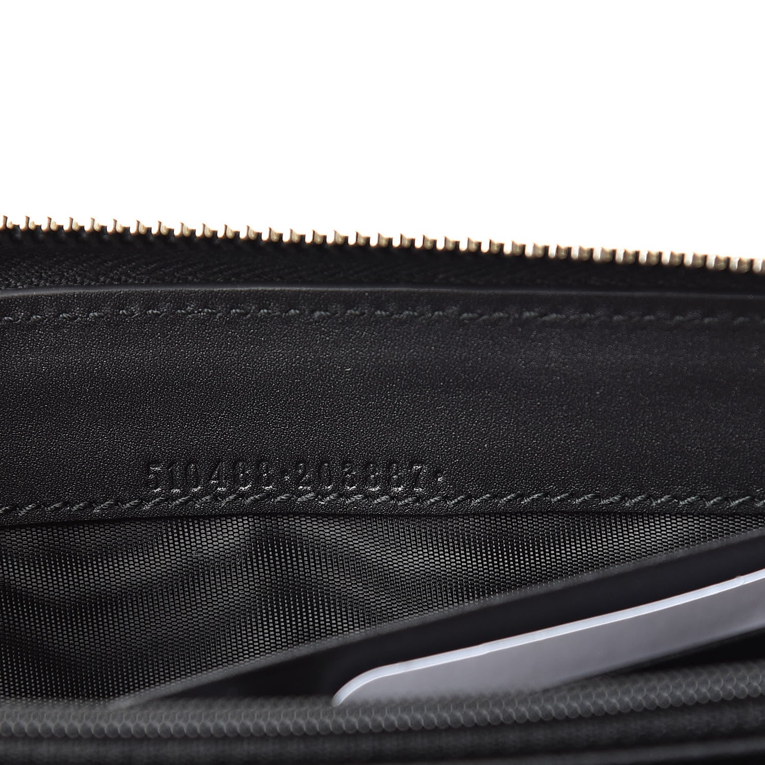 Gucci X SEGA Calfskin GUCCY Stars Zip Around Wallet Black Gold 7 of 8