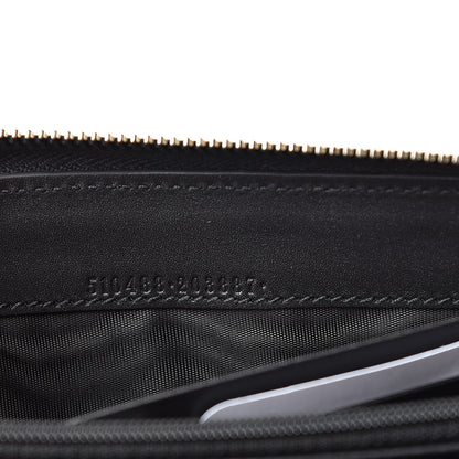Gucci X SEGA Calfskin GUCCY Stars Zip Around Wallet Black Gold 7 of 8