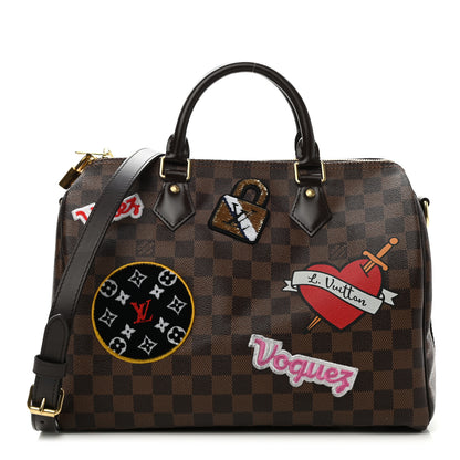 Louis Vuitton Damier Ebene Patches Speedy Bandouliere 30 1 of 9