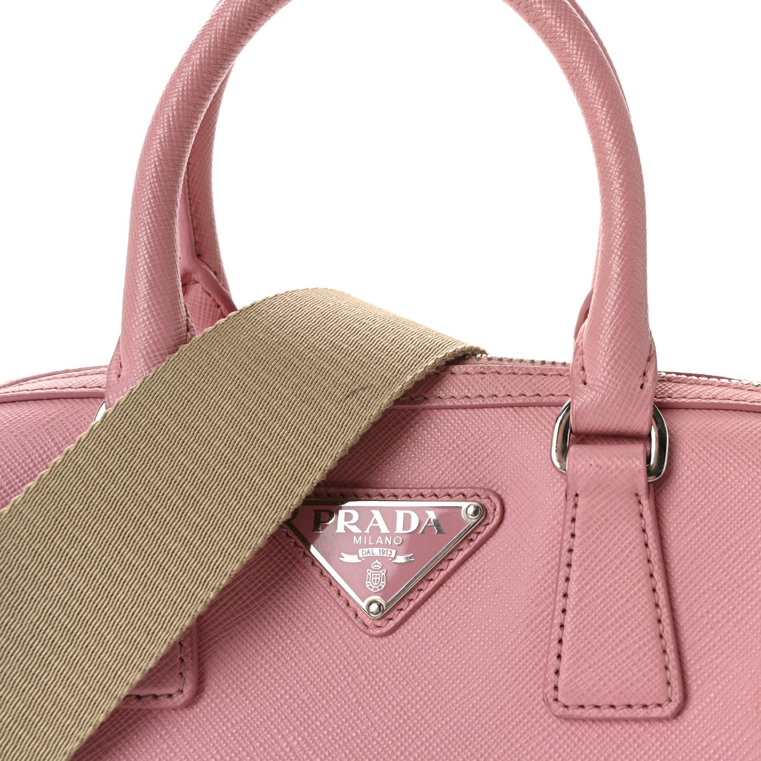 Prada Saffiano Lux Top Handle Crossbody Bag Petalo 7 of 9