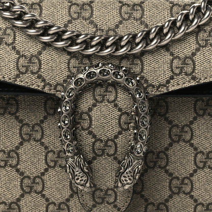 Gucci GG Supreme Monogram Suede Crystal Small Dionysus Shoulder Bag Beige Ebony Black 8 of 8