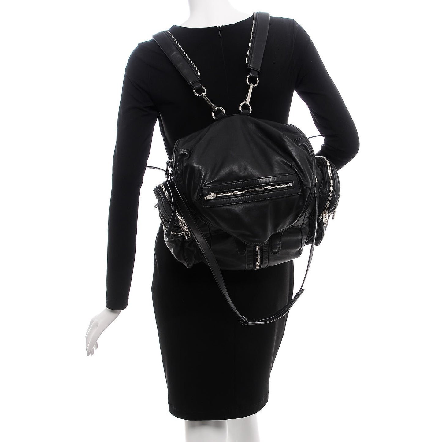 Lambskin Marti Backpack Bag Washed Black Rhodium Hardware